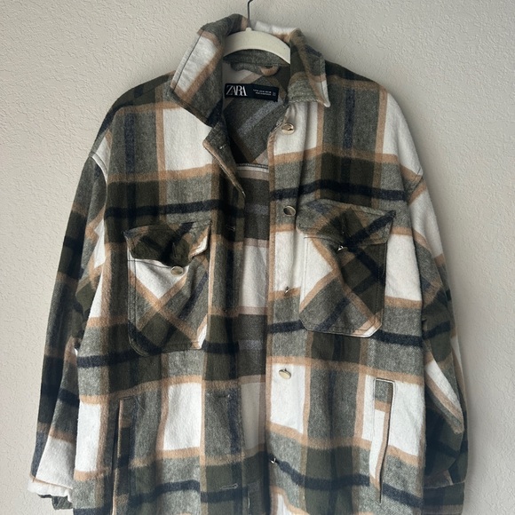 ZARA Plaid Wool Blend Oversized Shacket - Picture 5 of 5